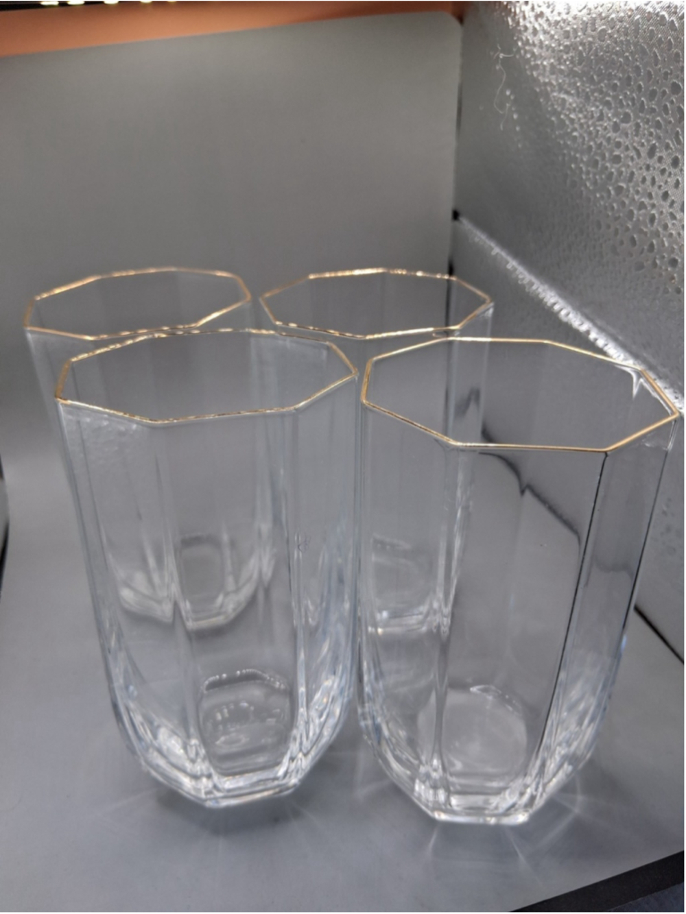 Mikasa Crystal Triumph Gold Highball X 4